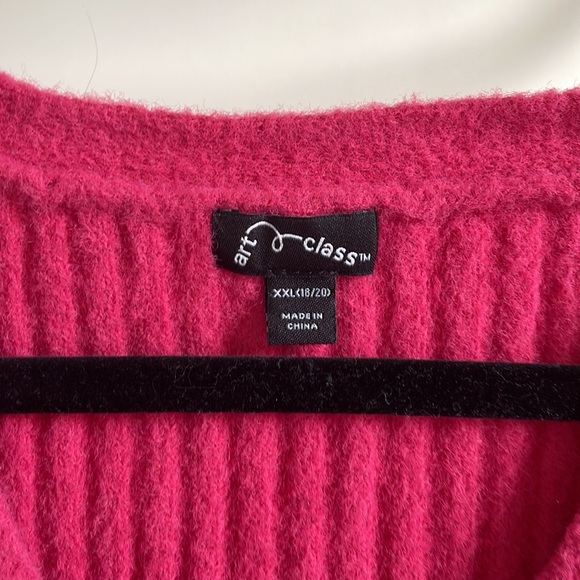 Girls/Kids XXL Bold Pink Button up Sweater Vest - Picture 2 of 2